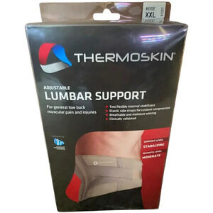 Thermoskin Adjustable Lumbar Support Stabilizing Back Brace XXL Beige Breathable